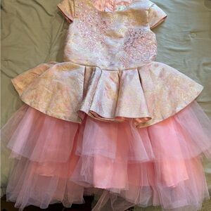 Disney Princess Pink and Gold Kids Aurora Formal Dress
